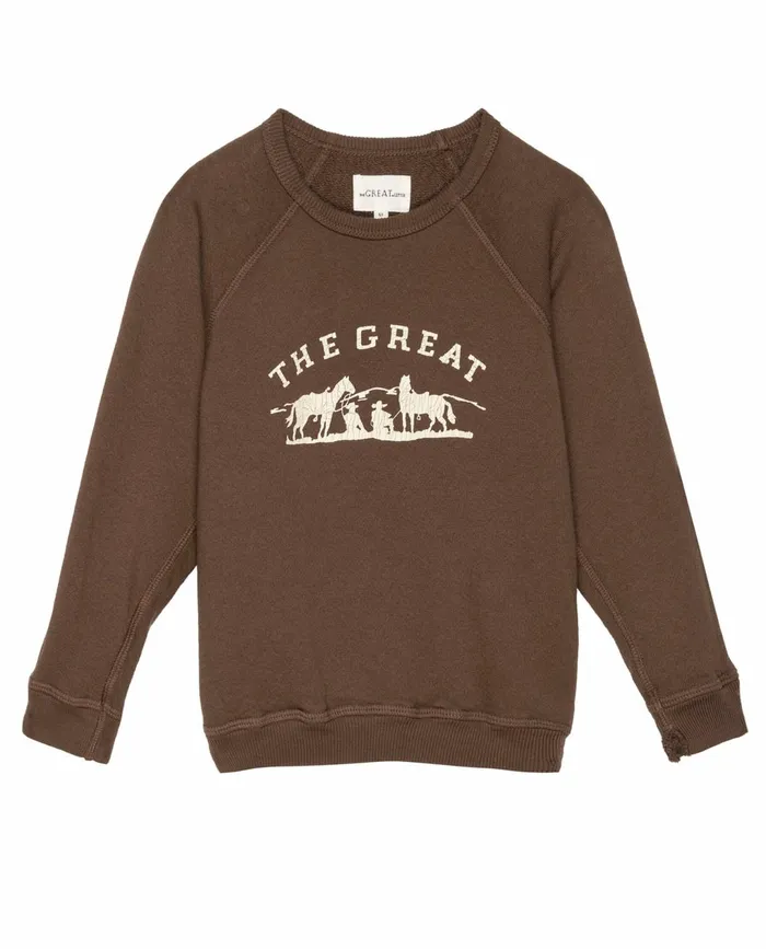 Tees and Sweats Kids The Great The Little College Sweatshirt Hickory With Gaucho Graphic