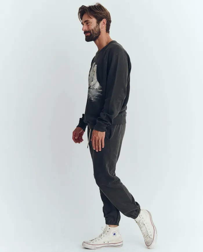Tees and Sweats Men The Great The Men039s College Sweatshirt Graphic Washed Black With Polar Bear