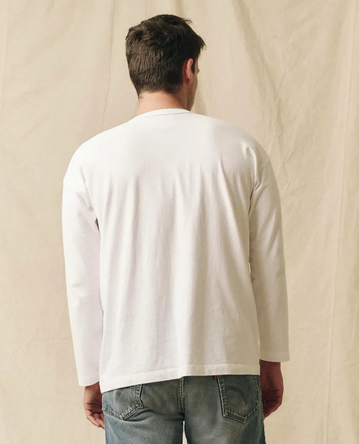 Tees and Sweats Men The Great The Men039s Pure Knits Long Sleeve Boxy Crew Solid True White