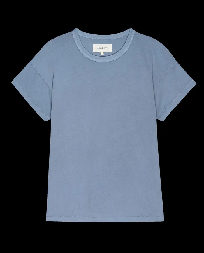 Tees Women The Great The Boxy Crew Solid Big Sky Tees Women The Great The Boxy Crew Solid Big Sky