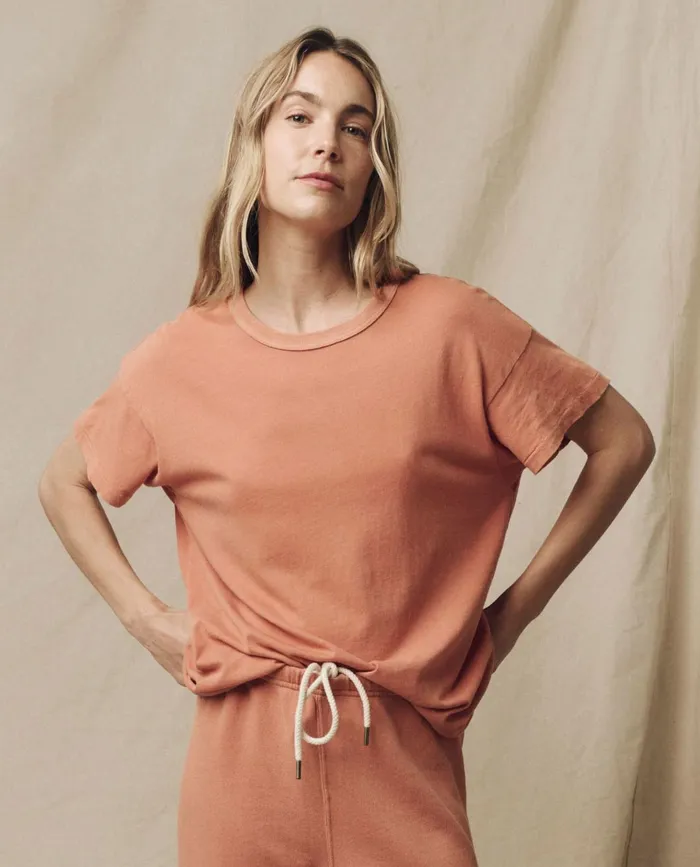 Tees Women The Great The Boxy Crew Solid Sun Dried Orange
