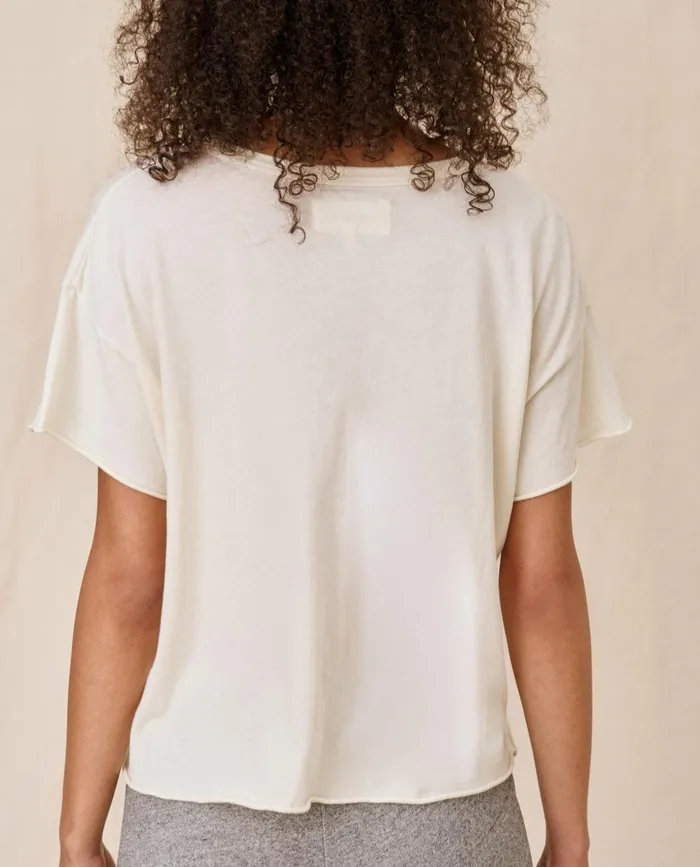 Tees Women The Great The Crop Tee Solid Washed White Tees Women The Great The Crop Tee Solid Washed White