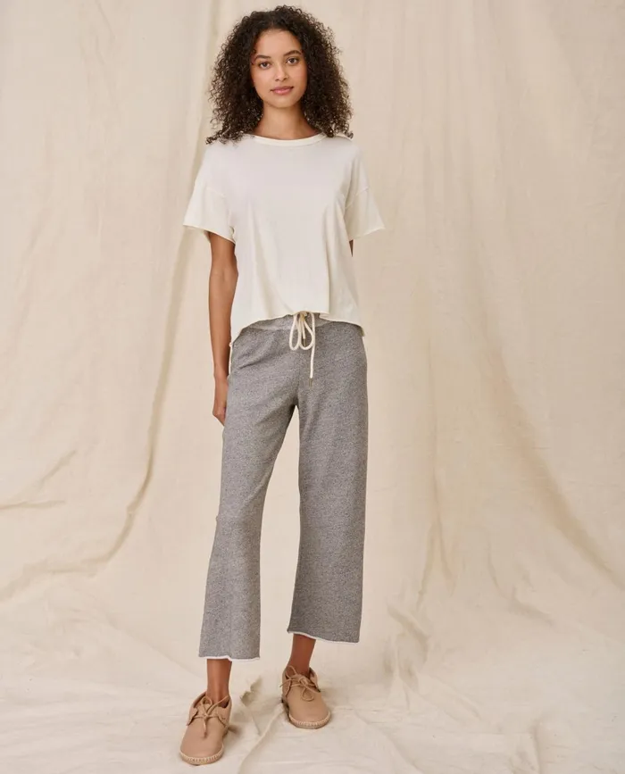 Tees Women The Great The Crop Tee Solid Washed White Tees Women The Great The Crop Tee Solid Washed White