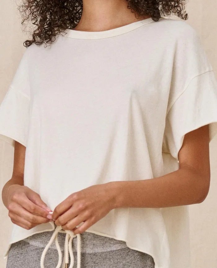 Tees Women The Great The Crop Tee Solid Washed White Tees Women The Great The Crop Tee Solid Washed White