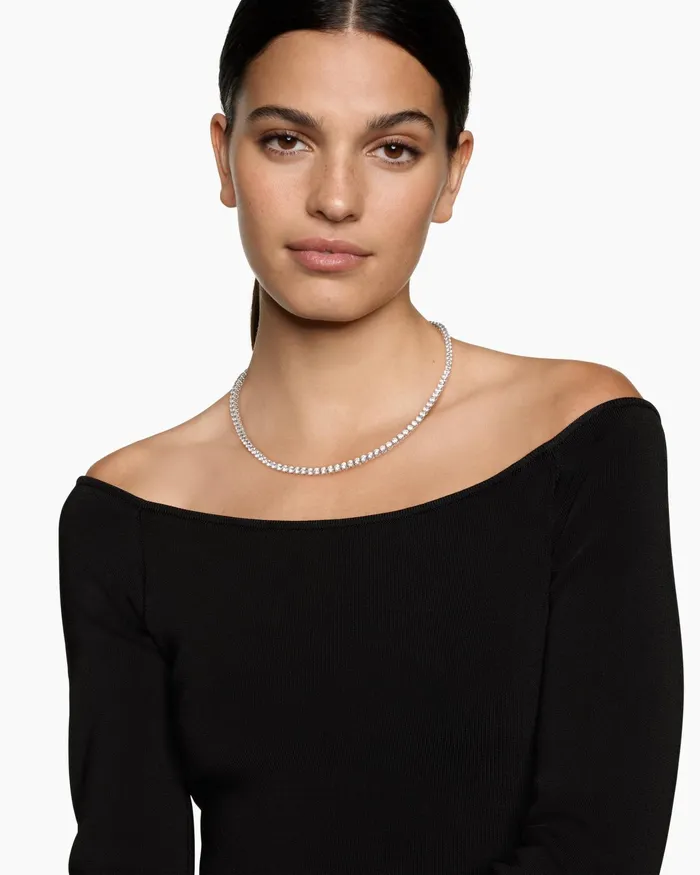 Tennis Necklace In 18K White Gold With Diamonds 4mm Women David Yurman Statement Tennis Necklace In 18K White Gold With Diamonds 4mm Women David Yurman Statement