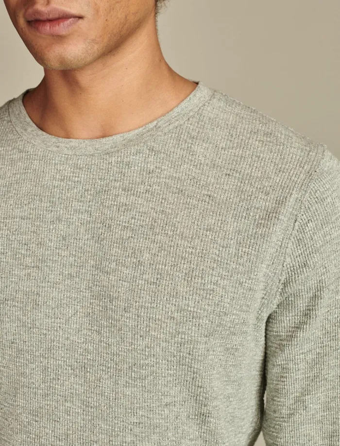 Thermal Crew Heather Grey Men Lucky Brand Shirts and Tops