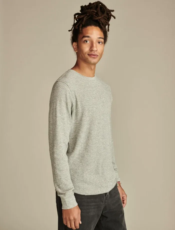 Thermal Crew Heather Grey Men Lucky Brand Shirts and Tops