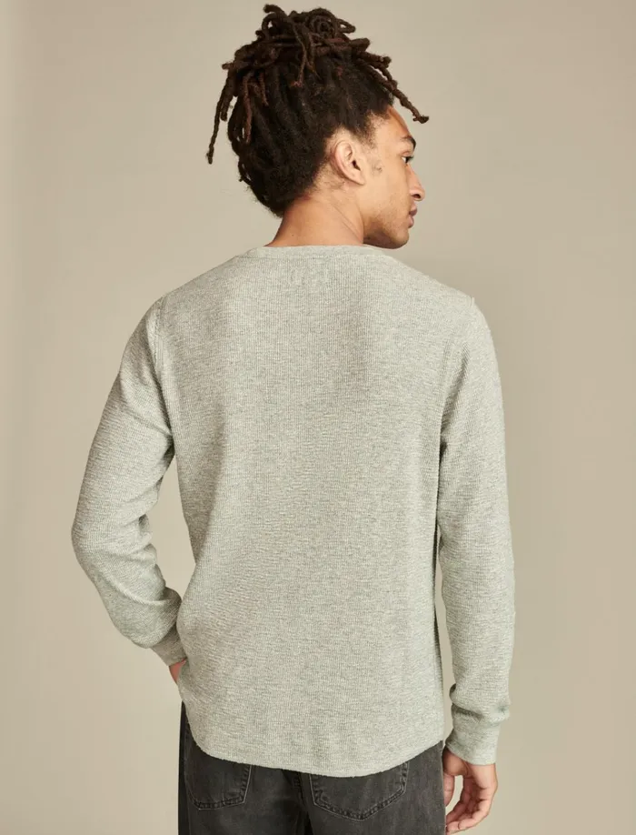 Thermal Crew Heather Grey Men Lucky Brand Shirts and Tops