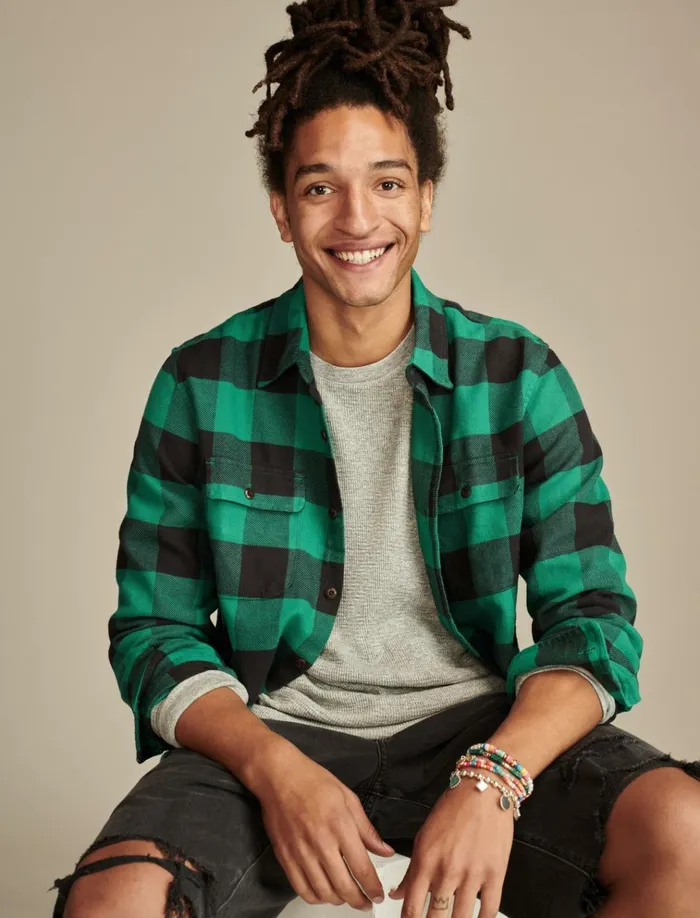 Thermal Crew Heather Grey Men Lucky Brand Shirts and Tops