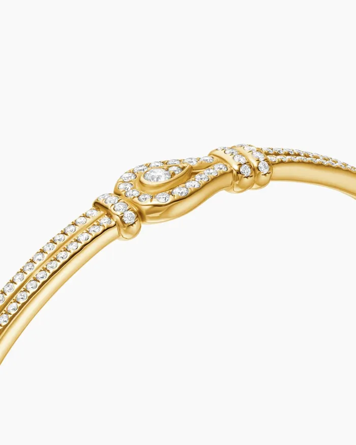 Thoroughbred Loop Bracelet In 18K Yellow Gold With Full Pav Diamonds 45mm Women David Yurman Bangle Thoroughbred Loop Bracelet In 18K Yellow Gold With Full Pav Diamonds 45mm Women David Yurman Bangle