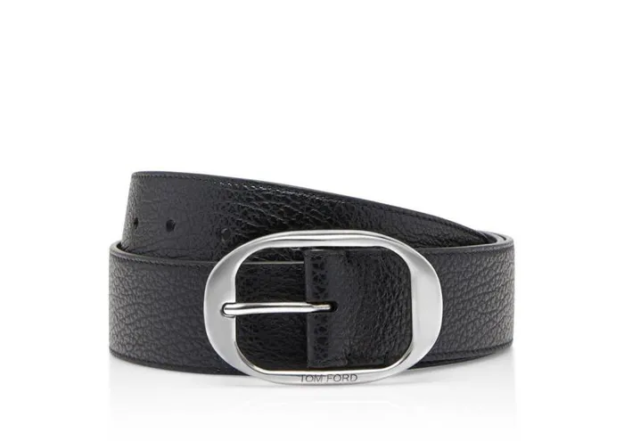 TOM FORD Belts Men GRAIN LEATHER OVAL BELT