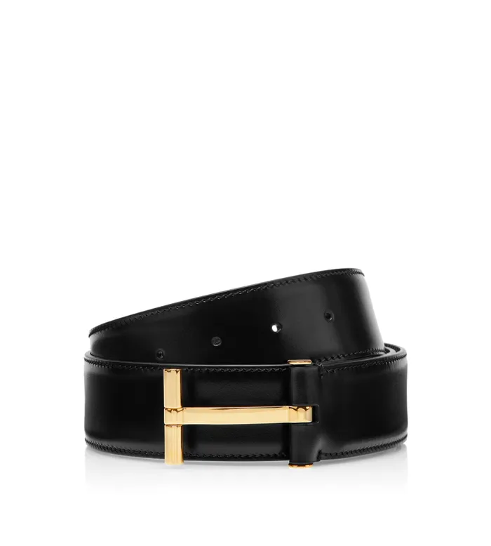 TOM FORD Belts Men SMOOTH LEATHER T BELT Black