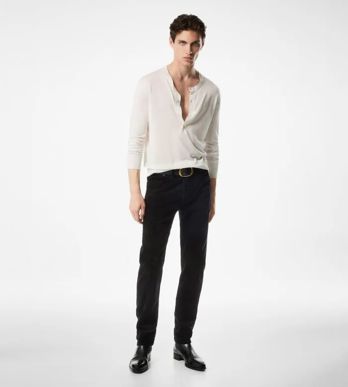 TOM FORD Denim Men 12 WAVES CORD STANDARD FIT DENIM Black TOM FORD Denim Men 12 WAVES CORD STANDARD FIT DENIM Black