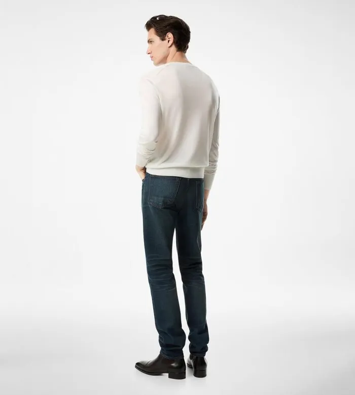 TOM FORD Denim Men AUTHENTIC SELVEDGE STANDARD FIT DENIM Strong Highlow Blue TOM FORD Denim Men AUTHENTIC SELVEDGE STANDARD FIT DENIM Strong Highlow Blue