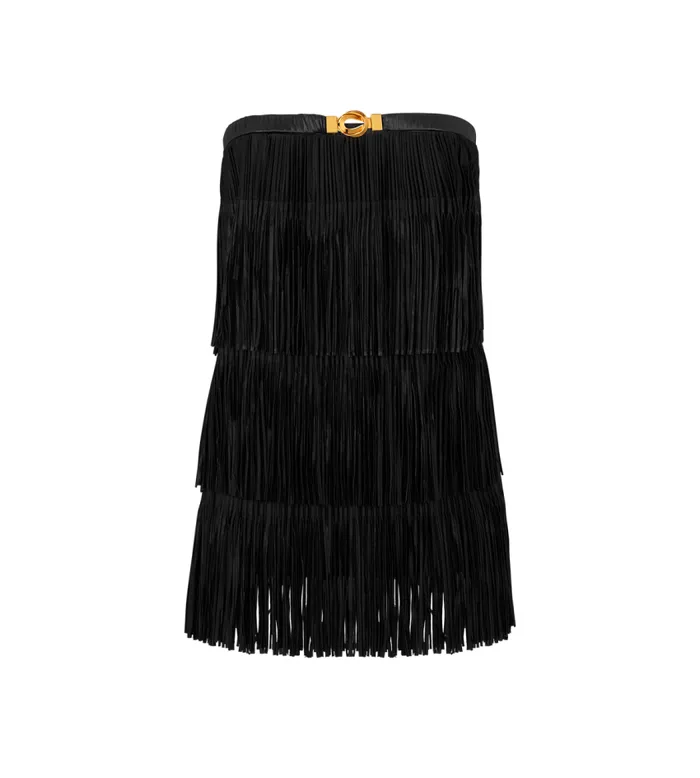 TOM FORD Dresses Women FRINGE EMBROIDERY MINI COCKTAIL DRESS Black