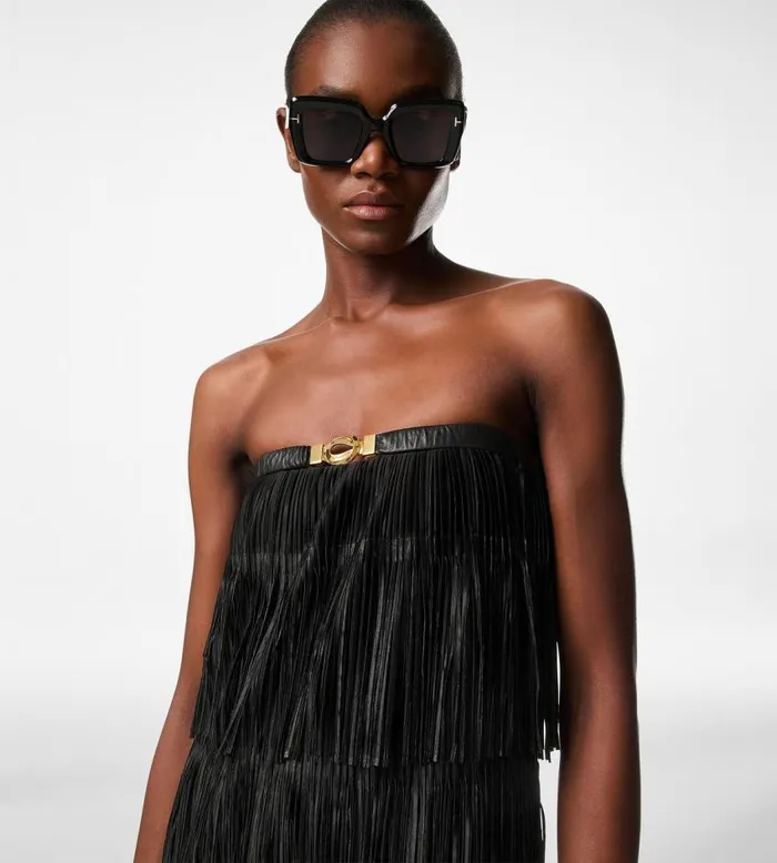 TOM FORD Dresses Women FRINGE EMBROIDERY MINI COCKTAIL DRESS Black TOM FORD Dresses Women FRINGE EMBROIDERY MINI COCKTAIL DRESS Black