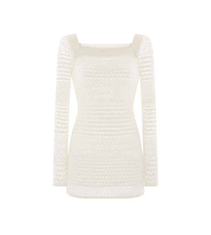 TOM FORD Dresses Women OPENWORK STRETCH VISCOSE KNIT MINI DRESS
