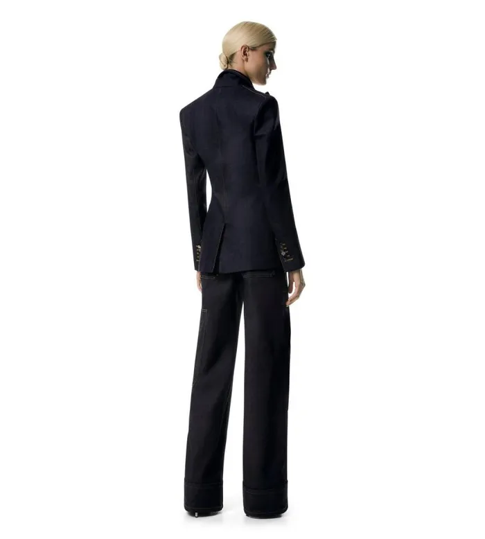 TOM FORD Jackets Women LIGHTWEIGHT DENIM SINGLE BREASTED JACKET Dark Indigo TOM FORD Jackets Women LIGHTWEIGHT DENIM SINGLE BREASTED JACKET Dark Indigo