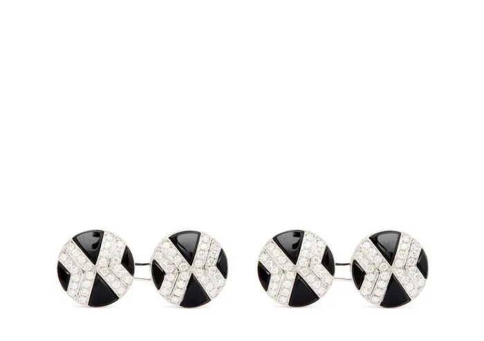 TOM FORD Jewelry Men DIAMOND ROUND CUFFLINKS White Gold