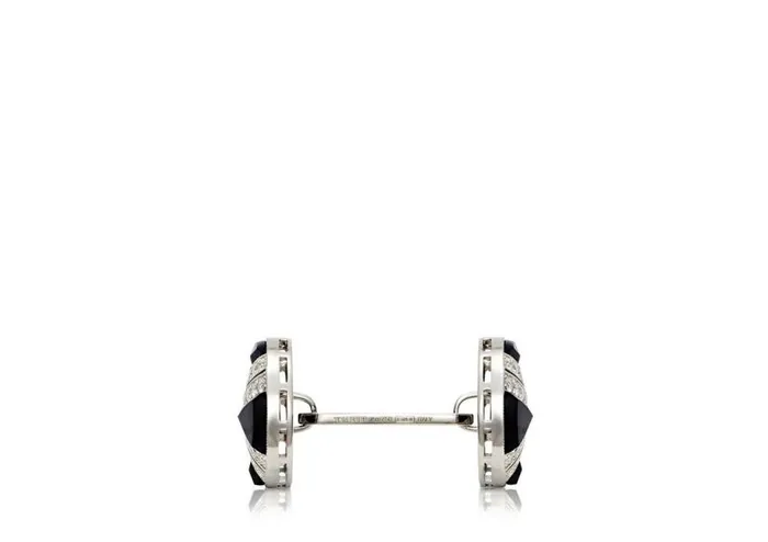TOM FORD Jewelry Men DIAMOND ROUND CUFFLINKS White Gold