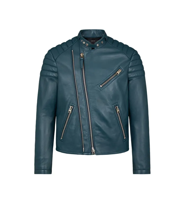 TOM FORD Outerwear Men GRAIN LEATHER ZIP BIKER