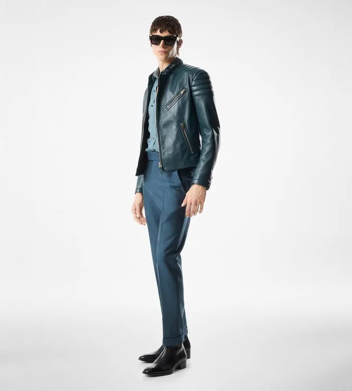 TOM FORD Outerwear Men GRAIN LEATHER ZIP BIKER TOM FORD Outerwear Men GRAIN LEATHER ZIP BIKER