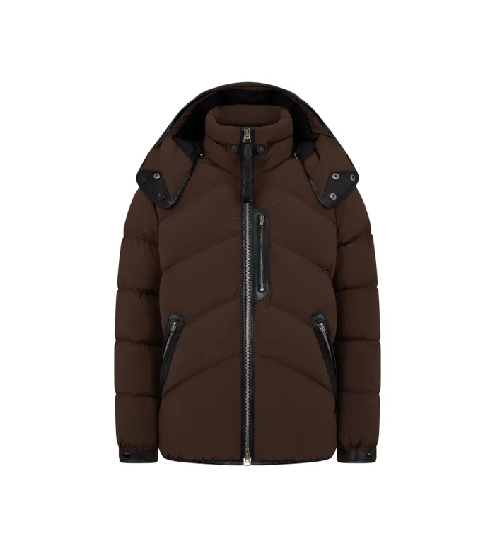 TOM FORD Outerwear Men LIGHT NYLON DOWN JACKET Chocolate