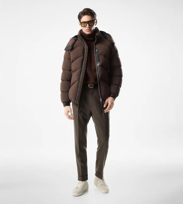 TOM FORD Outerwear Men LIGHT NYLON DOWN JACKET Chocolate TOM FORD Outerwear Men LIGHT NYLON DOWN JACKET Chocolate