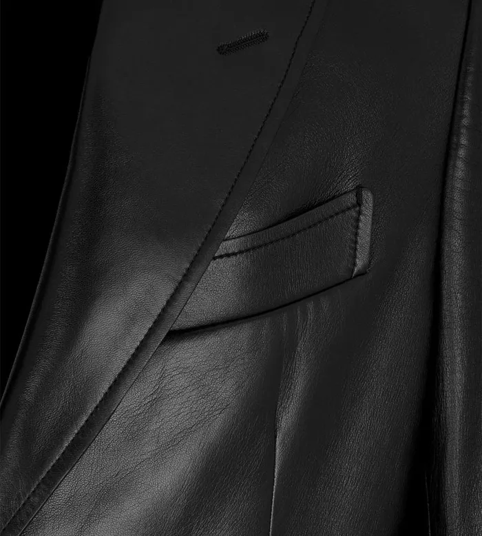 TOM FORD Outerwear Men PLONGE LEATHER SARTORIAL BLAZER Black TOM FORD Outerwear Men PLONGE LEATHER SARTORIAL BLAZER Black