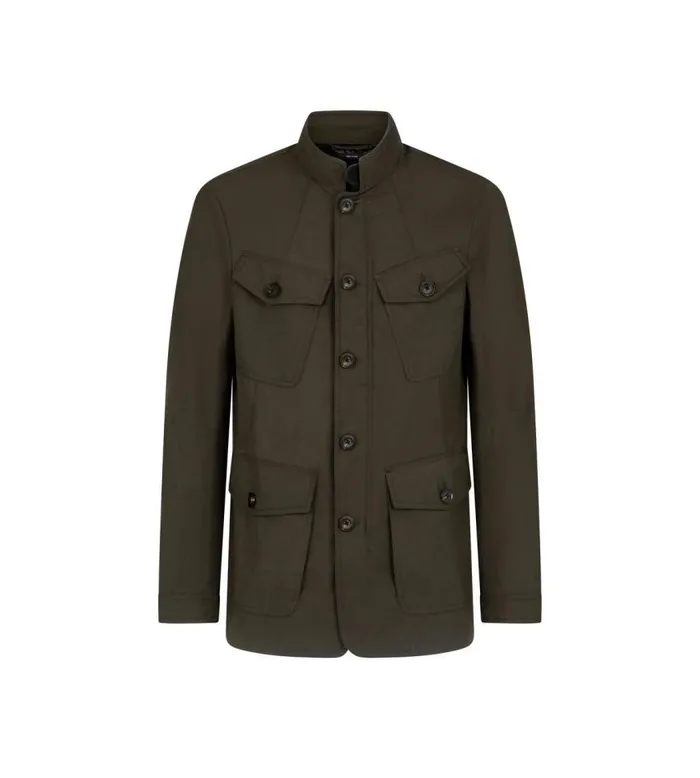 TOM FORD Outerwear Men TECHNICAL CANVAS TAILORED MILITARY JACKET Dark Olive