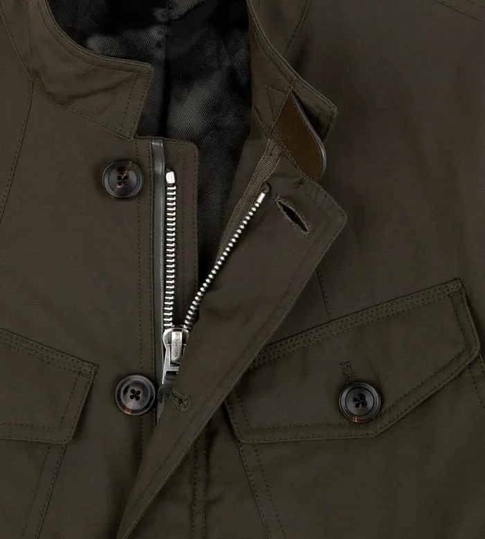 TOM FORD Outerwear Men TECHNICAL CANVAS TAILORED MILITARY JACKET Dark Olive TOM FORD Outerwear Men TECHNICAL CANVAS TAILORED MILITARY JACKET Dark Olive