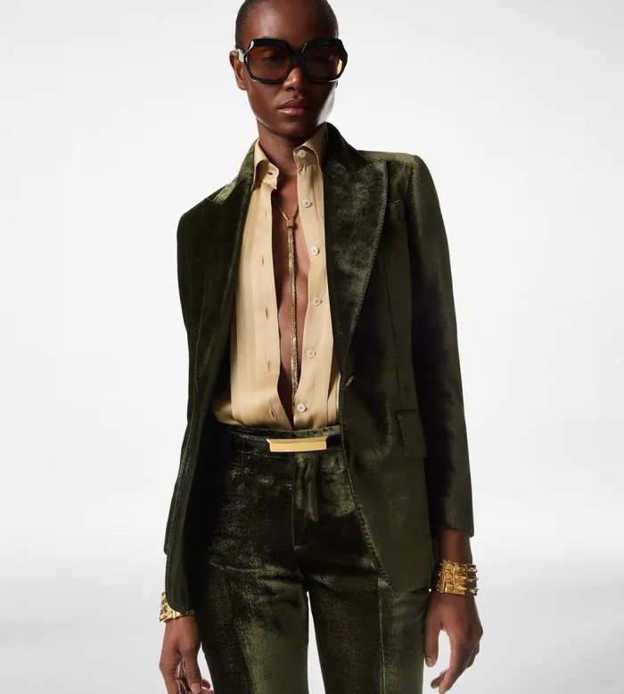 TOM FORD Pants and Shorts Women VELVET 034WALLIS034 TAILORED PANTS Golden Olive TOM FORD Pants and Shorts Women VELVET 034WALLIS034 TAILORED PANTS Golden Olive