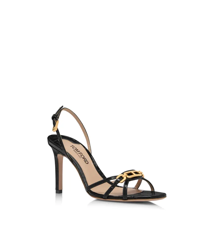 TOM FORD Sandals Women STAMPED CROCODILE LEATHER WHITNEY SANDAL TOM FORD Sandals Women STAMPED CROCODILE LEATHER WHITNEY SANDAL