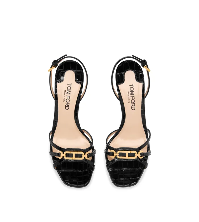 TOM FORD Sandals Women STAMPED CROCODILE LEATHER WHITNEY SANDAL TOM FORD Sandals Women STAMPED CROCODILE LEATHER WHITNEY SANDAL