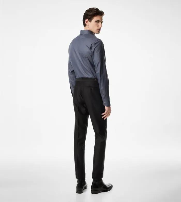 TOM FORD Shirts Men SHARKSKIN SLIM FIT SHIRT Anthracite TOM FORD Shirts Men SHARKSKIN SLIM FIT SHIRT Anthracite