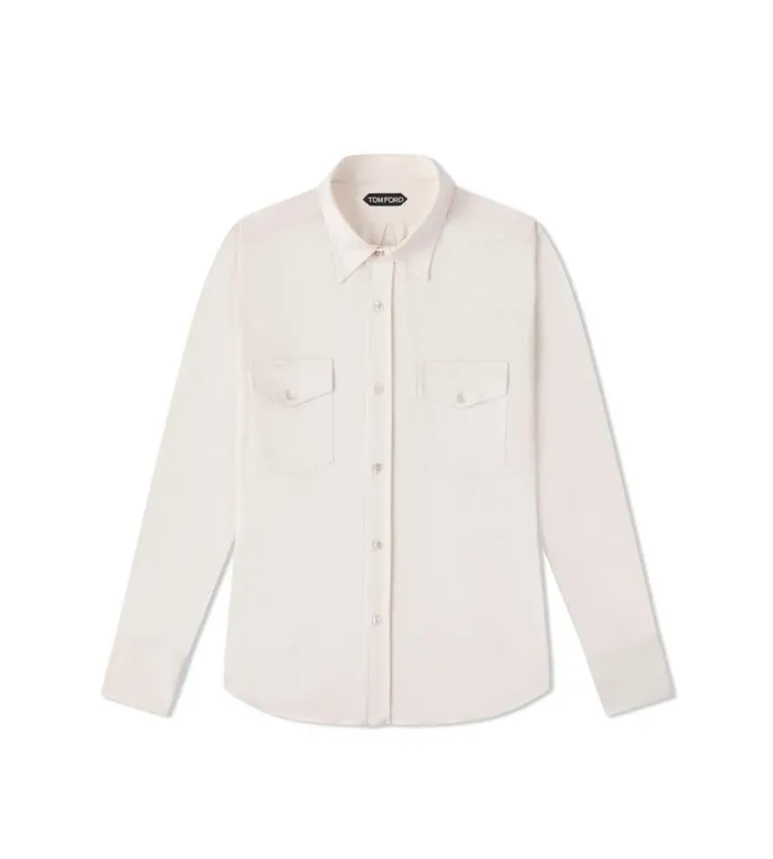 TOM FORD Shirts Men SILK COTTON BLEND SHIRT White