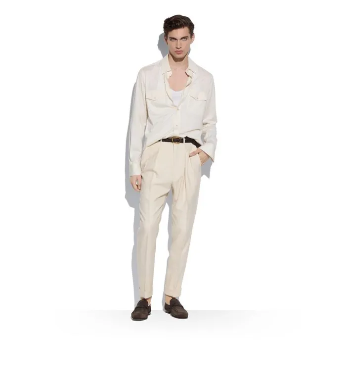 TOM FORD Shirts Men SILK COTTON BLEND SHIRT White TOM FORD Shirts Men SILK COTTON BLEND SHIRT White