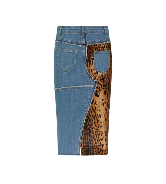 TOM FORD Skirts Women DENIM and CALF HAIR PENCIL SKIRT Indigo Beigebrown TOM FORD Skirts Women DENIM and CALF HAIR PENCIL SKIRT Indigo Beigebrown