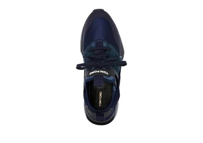 TOM FORD Sneakers Men NEOPRENE SUEDE JAGO SNEAKER Midnight Blue Black TOM FORD Sneakers Men NEOPRENE SUEDE JAGO SNEAKER Midnight Blue Black