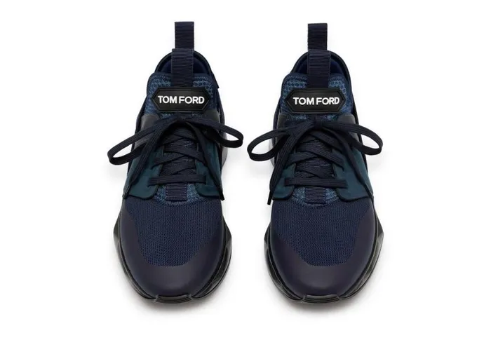 TOM FORD Sneakers Men NEOPRENE SUEDE JAGO SNEAKER Midnight Blue Black TOM FORD Sneakers Men NEOPRENE SUEDE JAGO SNEAKER Midnight Blue Black