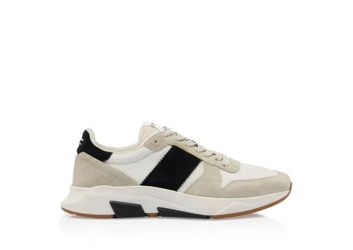 TOM FORD Sneakers Men SUEDE TECHNICAL FABRIC JAGGA SNEAKER Marbleblack White