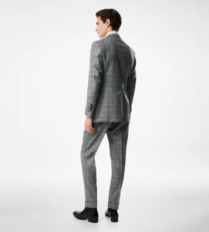 TOM FORD Suits Men GINGHAM OVERCHECK ATTICUS SUIT Combo White and Black TOM FORD Suits Men GINGHAM OVERCHECK ATTICUS SUIT Combo White and Black