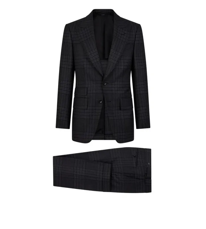 TOM FORD Suits Men GRAND CHECK SHELTON SUIT Grey