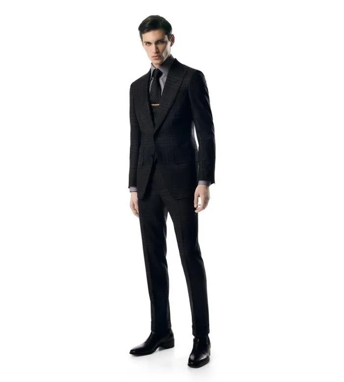 TOM FORD Suits Men GRAND CHECK SHELTON SUIT Grey TOM FORD Suits Men GRAND CHECK SHELTON SUIT Grey