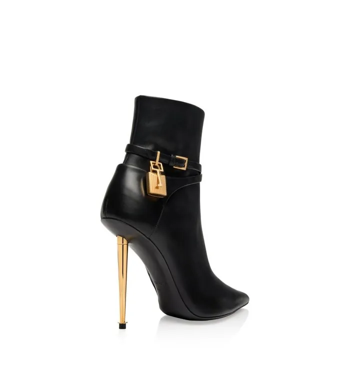 TOM FORD The Padlock Women LEATHER PADLOCK ANKLE BOOT Black TOM FORD The Padlock Women LEATHER PADLOCK ANKLE BOOT Black