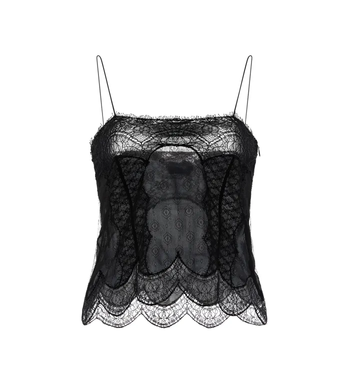 TOM FORD Tops Women MICRODESIGN TATTOO LACE TOP Black