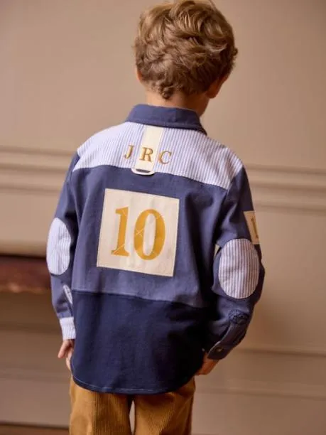 Tops and TShirts Boys Joules Blue Embroidered And Embellished Shirt