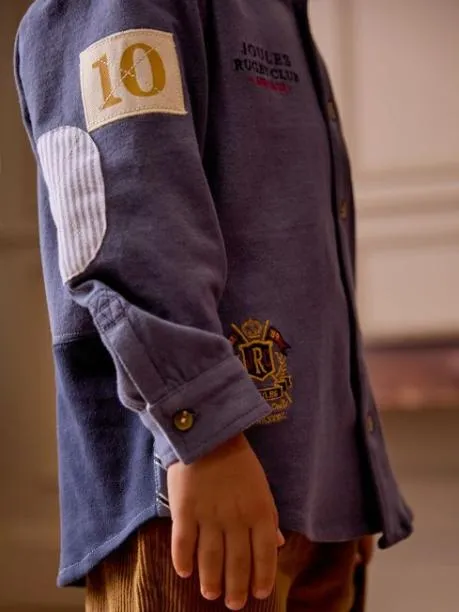 Tops and TShirts Boys Joules Blue Embroidered And Embellished Shirt