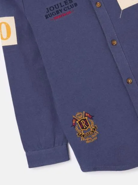 Tops and TShirts Boys Joules Blue Embroidered And Embellished Shirt