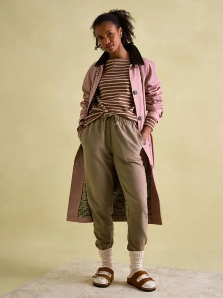 Tops and TShirts Women Joules Chocolate Brown Pink Boat Neck Breton Top